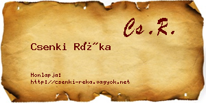 Csenki Réka névjegykártya